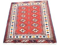 Morgenland Wollteppich Turkaman Teppich handgeknüpft rot, rechteckig, 6 mm Höhe