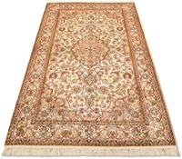 Morgenland Teppich Kaschmir Seide Teppich handgeknüpft beige, rechteckig, 5 mm Höhe