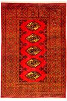 Morgenland Wollteppich Turkaman Teppich handgeknüpft rot, rechteckig, 7 mm Höhe
