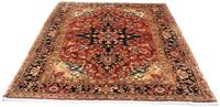 Wollteppich Heriz Teppich handgeknüpft rot, morgenland, rechteckig, Höhe: 8 mm, handgeknüpft