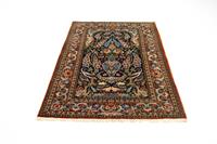 Morgenland Teppich Isfahan Teppich handgeknüpft blau, rechteckig, 6 mm Höhe, handgeknüpft