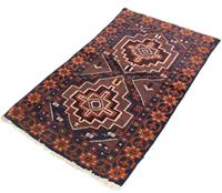 Morgenland Wollteppich Belutsch Teppich handgeknüpft blau, rechteckig, 8 mm Höhe, handgeknüpft