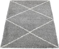 Paco Home Hochflor-Teppich Kalmar 442, rechteckig, 40 mm Höhe, Scandi Design, Rauten Motiv, Wohnzimmer