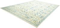 Morgenland Wollteppich Designer Teppich handgeknüpft blau, rechteckig, 6 mm Höhe, handgeknüpft