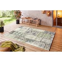 Northrugs Teppich Symi, rechteckig, 8 mm Höhe, In/-Outdoor geeignet, Patchwork Design, Wohnzimmer, Balkon, Terrasse, Robust, Pflegeleicht, Flachgewebe