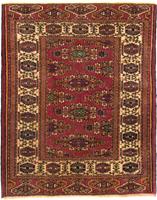 Morgenland Wollteppich Buchara Teppich handgeknüpft rot, rechteckig, 6 mm Höhe
