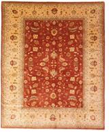 Morgenland Wollteppich Ziegler Teppich handgeknüpft rot, rechteckig, 6 mm Höhe