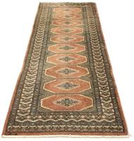 Morgenland Wollteppich Pakistan Teppich handgeknüpft orange, rechteckig, 7 mm Höhe