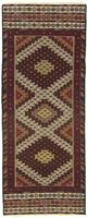 Morgenland Wollteppich Kelim Afghan Teppich handgewebt braun, rechteckig, 4 mm Höhe, Kurzflor