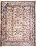 Morgenland Wollteppich Kerman Teppich handgeknüpft beige, rechteckig, 7 mm Höhe