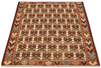 Morgenland Wollteppich Kelim Teppich handgewebt beige, rechteckig, 6 mm Höhe, Kurzflor