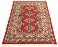 Morgenland Wollteppich Buchara Teppich handgeknüpft rot, rechteckig, 8 mm Höhe