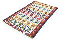 Morgenland Wollteppich Kelim Teppich handgewebt beige, rechteckig, 5 mm Höhe, Kurzflor