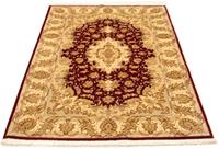 Morgenland Teppich Täbriz 50 Raj Teppich handgeknüpft rot, rechteckig, 7 mm Höhe, handgeknüpft