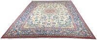 Morgenland Wollteppich Isfahan Teppich handgeknüpft beige, rechteckig, 10 mm Höhe