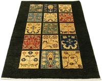 Morgenland Wollteppich Bachtiari Teppich handgeknüpft schwarz, rechteckig, 8 mm Höhe