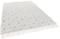 THEKO Wollen kleed Visby - 702 Handgeweven vloerkleed, zuivere wol, met de hand geweven, geruit design, met franje