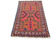 Morgenland Wollteppich Belutsch Teppich handgeknüpft rot, rechteckig, 14 mm Höhe, handgeknüpft