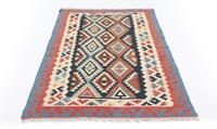 Morgenland Wollteppich Kelim Fars Teppich handgewebt braun, rechteckig, 4 mm Höhe, Kurzflor