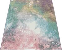 Paco Home Teppich Mero 100, rechteckig, 17 mm Höhe, Kurzflor, Pastell-Farben, Used-Optik, Wohnzimmer