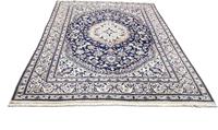 Morgenland Wollteppich Nain 9la Teppich handgeknüpft blau, rechteckig, 10 mm Höhe