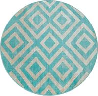 Paco Home Teppich Poco 821, rund, 7 mm Höhe, Rauten-Design, In- und Outdoor geeignet, Wohnzimmer