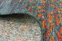 Morgenland Wollteppich Designer Teppich handgeknüpft blau, rechteckig, 9 mm Höhe, handgeknüpft