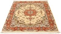 Morgenland Teppich Täbriz 50 Raj Teppich handgeknüpft beige, rechteckig, 7 mm Höhe, handgeknüpft