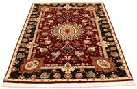 Morgenland Teppich Täbriz 50 Raj Teppich handgeknüpft rot, rechteckig, 7 mm Höhe, handgeknüpft