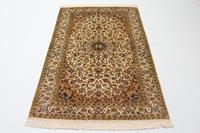 Morgenland Teppich Kaschmir Seide Teppich handgeknüpft beige, rechteckig, 5 mm Höhe