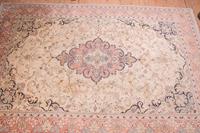 Morgenland Wollteppich Täbriz 40 Raj Teppich handgeknüpft rosa, rechteckig, 7 mm Höhe, handgeknüpft
