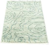 Morgenland Wollteppich Designer Teppich handgeknüpft grün, rechteckig, 7 mm Höhe, handgeknüpft