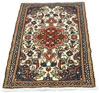Morgenland Wollteppich Hamadan Teppich handgeknüpft beige, rechteckig, 8 mm Höhe, handgeknüpft