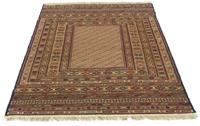 Morgenland Wollteppich Kelim Afghan Teppich handgewebt braun, rechteckig, 4 mm Höhe, Kurzflor
