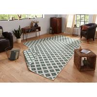 Northrugs Teppich Nizza, rechteckig, 5 mm Höhe, In-und Outdoor geeignet, Wohnzimmer, Balkon, Terrasse, Garten, Robust, Pflegeleicht, Flachgewebe, Wendeteppich