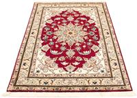 Morgenland Teppich Täbriz 50 Raj Teppich handgeknüpft rot, rechteckig, 7 mm Höhe, handgeknüpft
