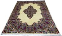 Morgenland Wollteppich Rafsanjan Teppich handgeknüpft beige, rechteckig, 7 mm Höhe