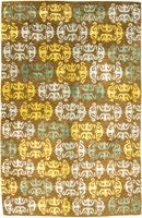 Morgenland Wollteppich Designer Teppich handgetuftet grün, rechteckig, 18 mm Höhe