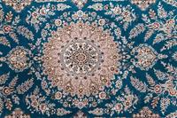 Morgenland Wollteppich Nain 6la Teppich handgeknüpft blau, rechteckig, 6 mm Höhe, handgeknüpft