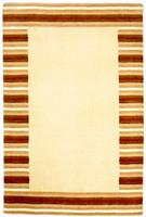 Morgenland Wollteppich Loribaft Teppich handgewebt beige, rechteckig, 15 mm Höhe, Kurzflor