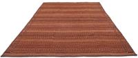 Morgenland Wollteppich Kelim Fars Teppich handgewebt orange, rechteckig, 6 mm Höhe, Kurzflor