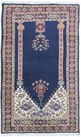 Morgenland Wollteppich Turkaman Teppich handgeknüpft blau, rechteckig, 6 mm Höhe