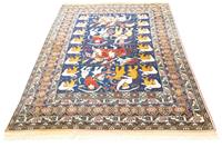 Morgenland Wollteppich Afghan Teppich handgeknüpft blau, rechteckig, 5 mm Höhe