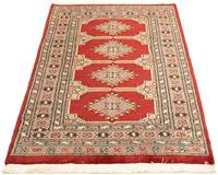 Morgenland Wollteppich Buchara Teppich handgeknüpft rot, rechteckig, 8 mm Höhe