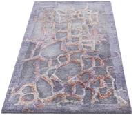 Morgenland Wollteppich Designer Teppich handgeknüpft lila, rechteckig, 7 mm Höhe, handgeknüpft