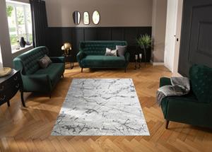 Leonique Teppich Kalmus, rechteckig, 11 mm Höhe, modernes Marmor Design, Wohnzimmer