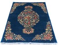 Morgenland Wollteppich Rafsanjan Teppich handgeknüpft blau, rechteckig, 7 mm Höhe