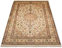 Morgenland Teppich Kaschmir Seide Teppich handgeknüpft beige, rechteckig, 5 mm Höhe