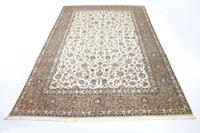 Morgenland Wollteppich Keshan Teppich handgeknüpft beige, rechteckig, 7 mm Höhe