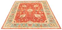 Morgenland Wollteppich Afghan Teppich handgeknüpft rot, rechteckig, 8 mm Höhe